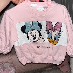 Zara Minnie Daisy pink sweater